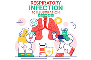 10 Respiratory Infection Vector, a Healthcare Illustration by denayunebgt (Thumbnail 1 of 4)