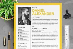 Yellow Resume Template Colour Cv