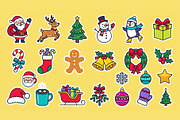 Christmas Holiday Stickers Set, a Seasonal Illustration by Rafoz (Thumbnail 1 of 3)