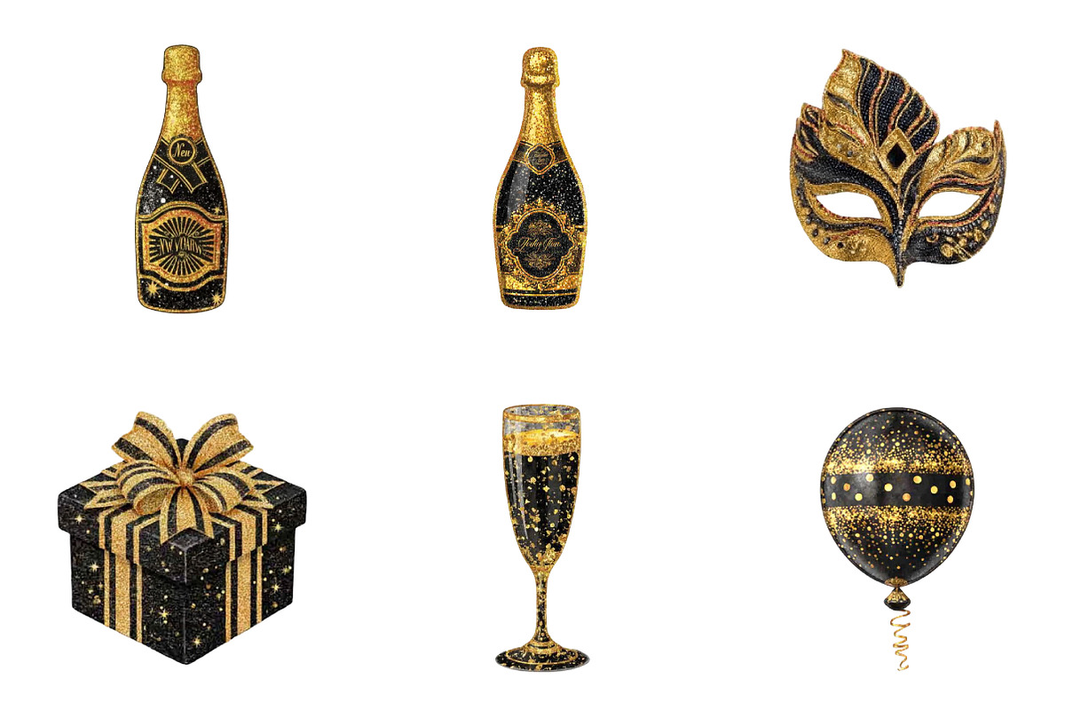 Gliteer New Year Clipart, an Illustration by CreationArt (Photo 3 of 7)