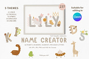 Kids name creator elements & letters, an Animal Illustration by polikarpovaart (Thumbnail 1 of 13)