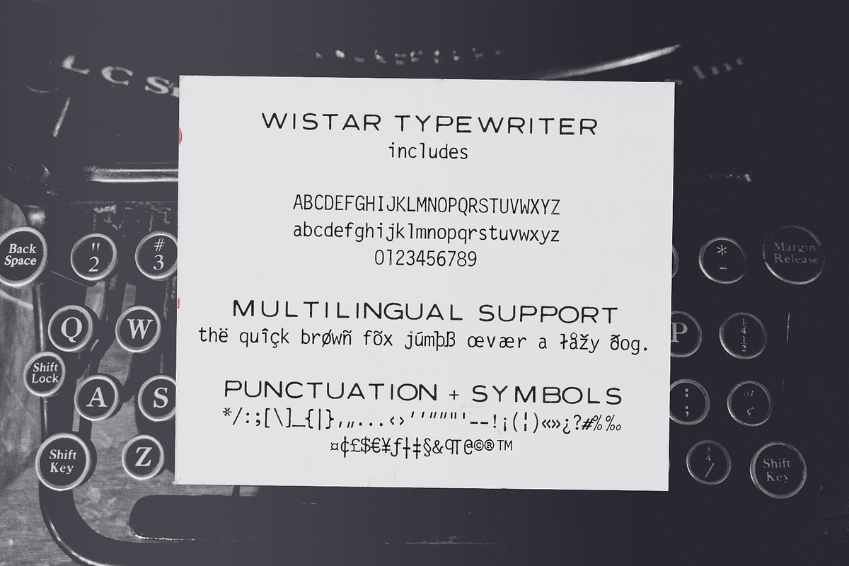 Wistar Typewriter SVG Font Family, a Sans Serif Font by Ana's Fonts (Photo 2 of 11)