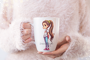 Cute Ponytail Girls Clipart, an Object Graphic by DreamerStarCo (Thumbnail 5 of 7)