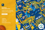 Basketball Social Media Pack, a Social Media Template by Geelator Studio (Thumbnail 1 of 5)