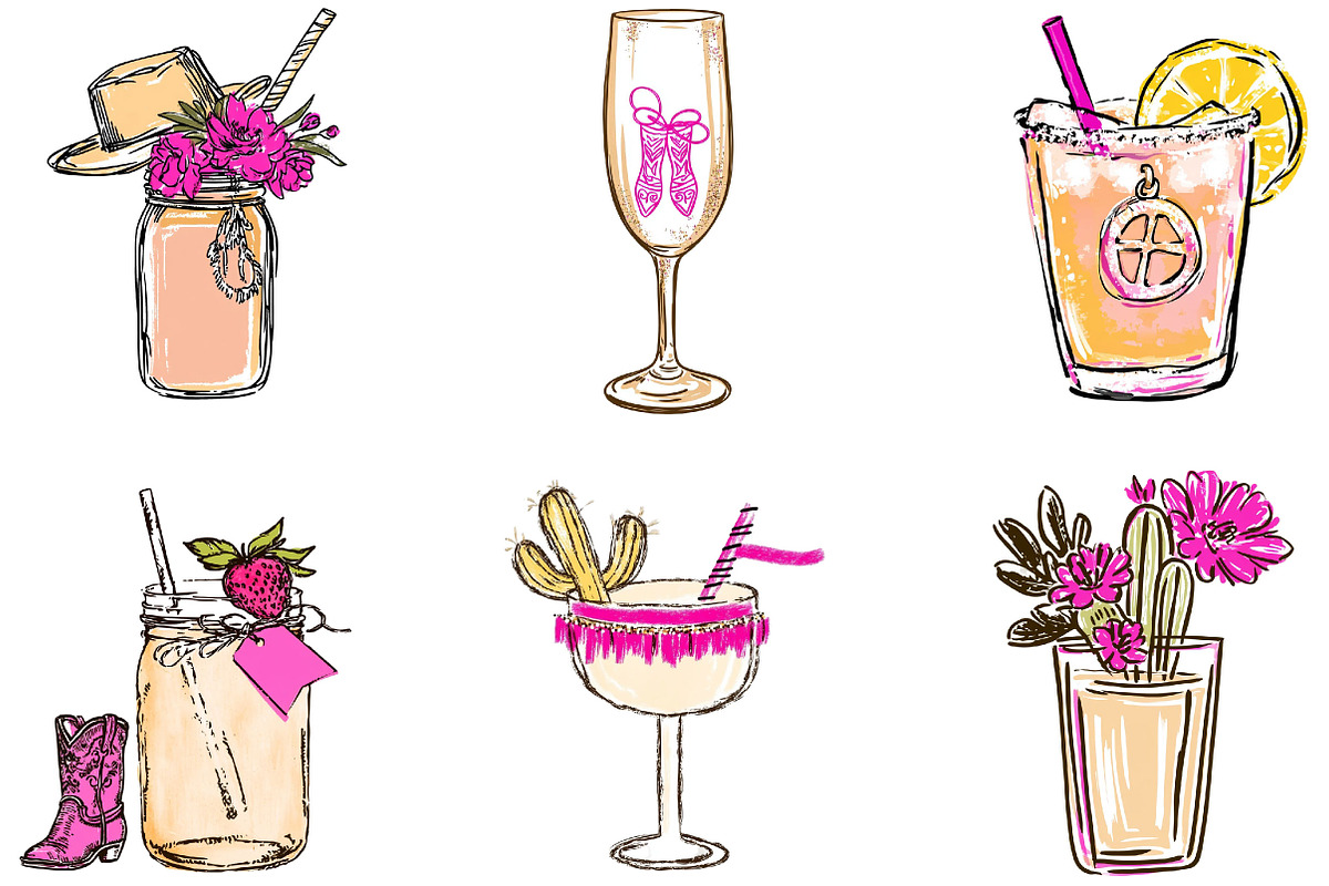 Western Bachelorette Cocktail, an Illustration by Designking (Photo 2 of 5)