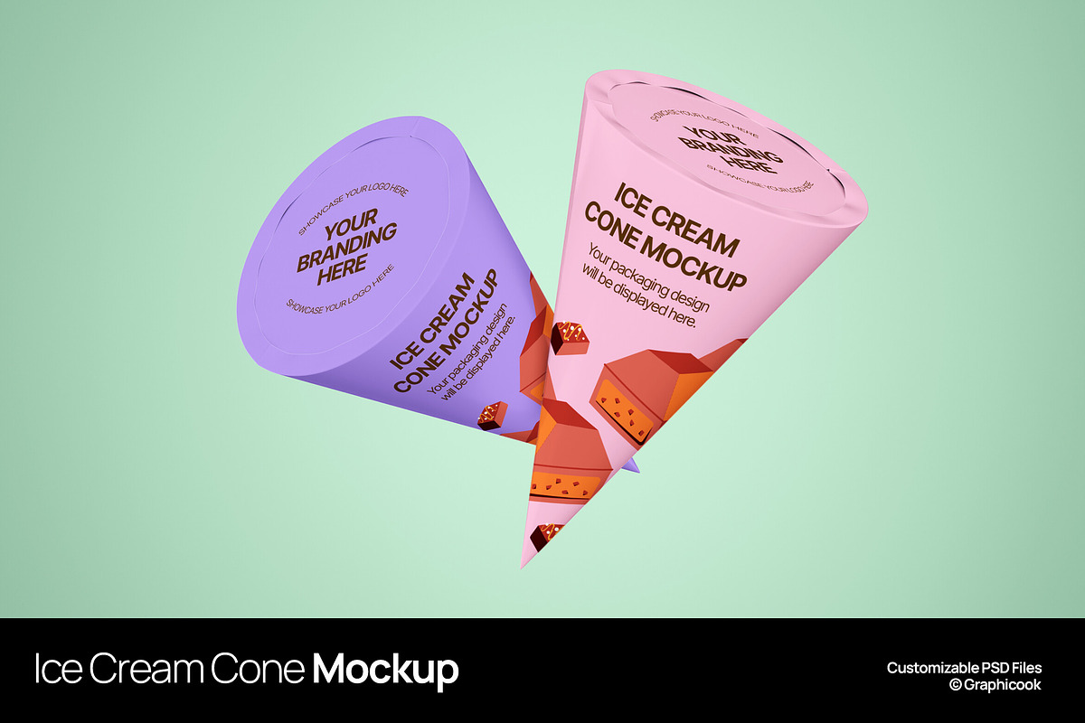 Ice Cream Cone Mockup PSD, a Cups & Container Mockup by Akrinity Digital (Photo 1 of 4)