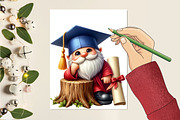 Graduation Gnome Clipart, an Illustration by RobertsArt (Thumbnail 2 of 7)