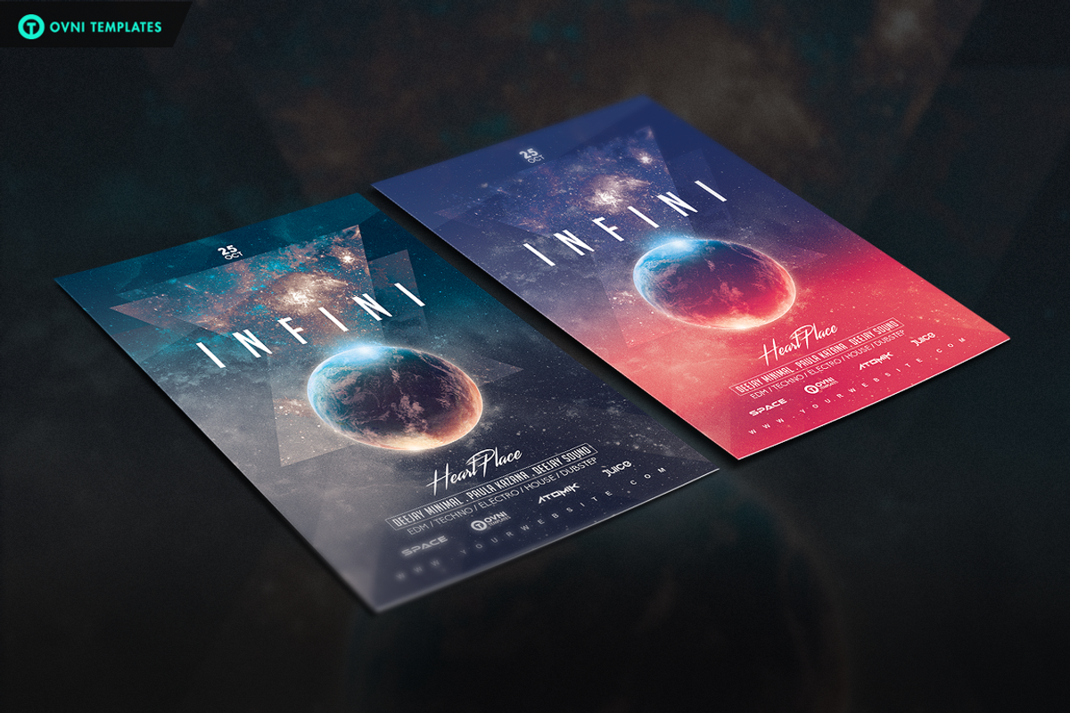 INFINI SPACE Flyer Template, a Flyer Template by OVNI-TEMPLATES (Photo 3 of 5)