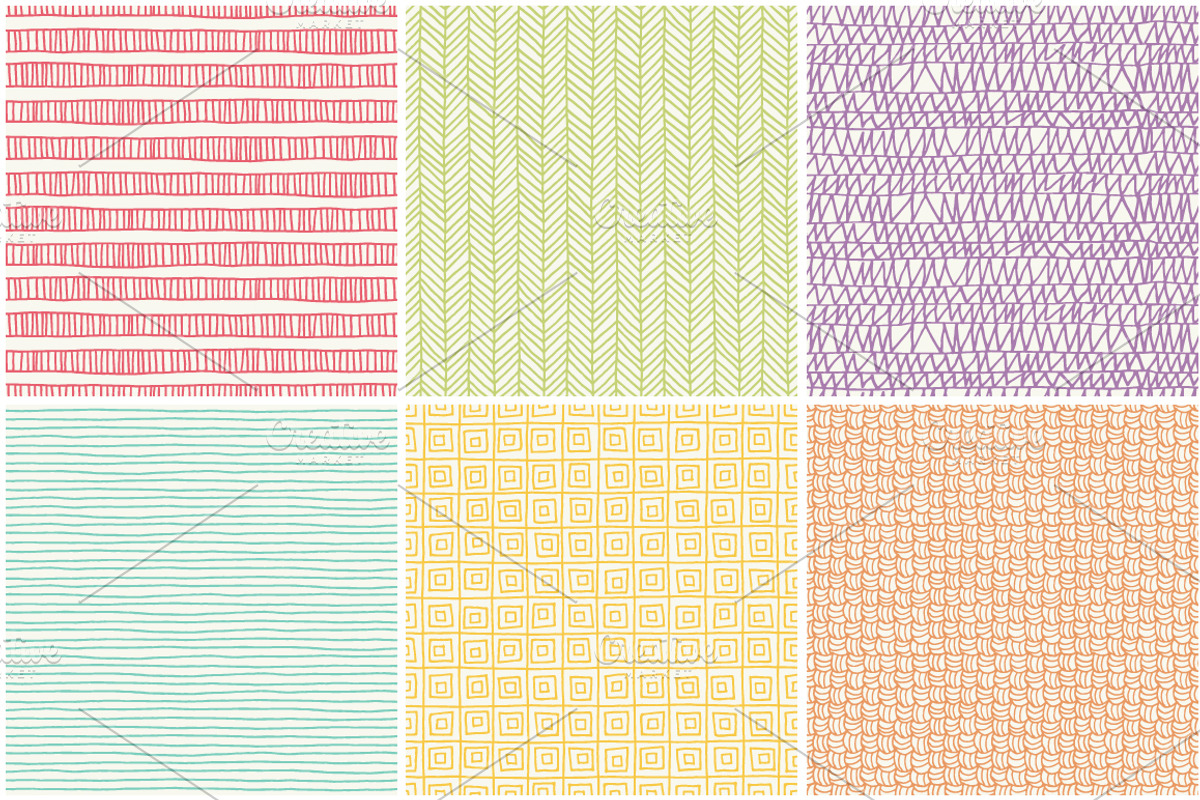 Seamless hand drawn patterns, a Pattern Graphic by Magnia (Photo 2 of 5)