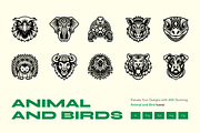 Animals and Birds Glyph Icon Set, a Solid Icon by Creative Stall (Thumbnail 1 of 8)