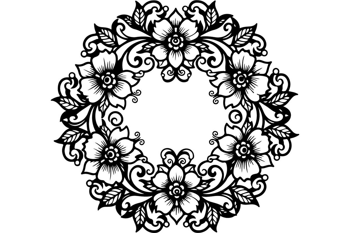 Black Floral Mandala Bundle, an Illustration by Designer_Momina (Photo 19 of 20)