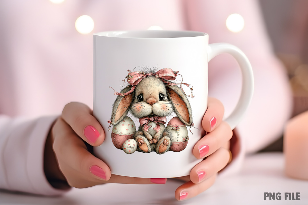 Whimsical Easter Bunny Clipart, an Illustration by Craft Nest (Photo 7 of 11)