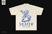 Skater for life, skeleton skateboard, a Graphic by shaondesigns (Thumbnail 4 of 7)
