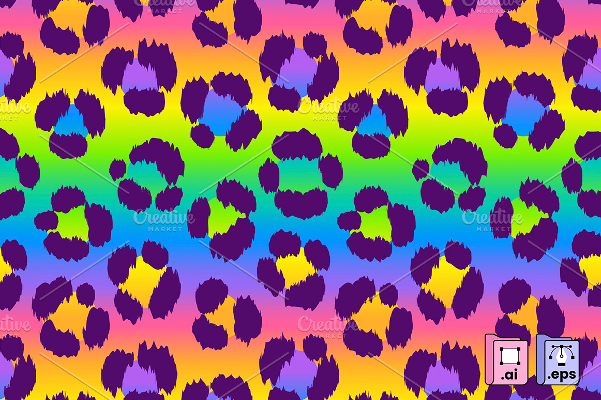 Rainbow Cheetah Pattern, a Pattern Graphic by MISS CHATZ (Photo 1 of 3)