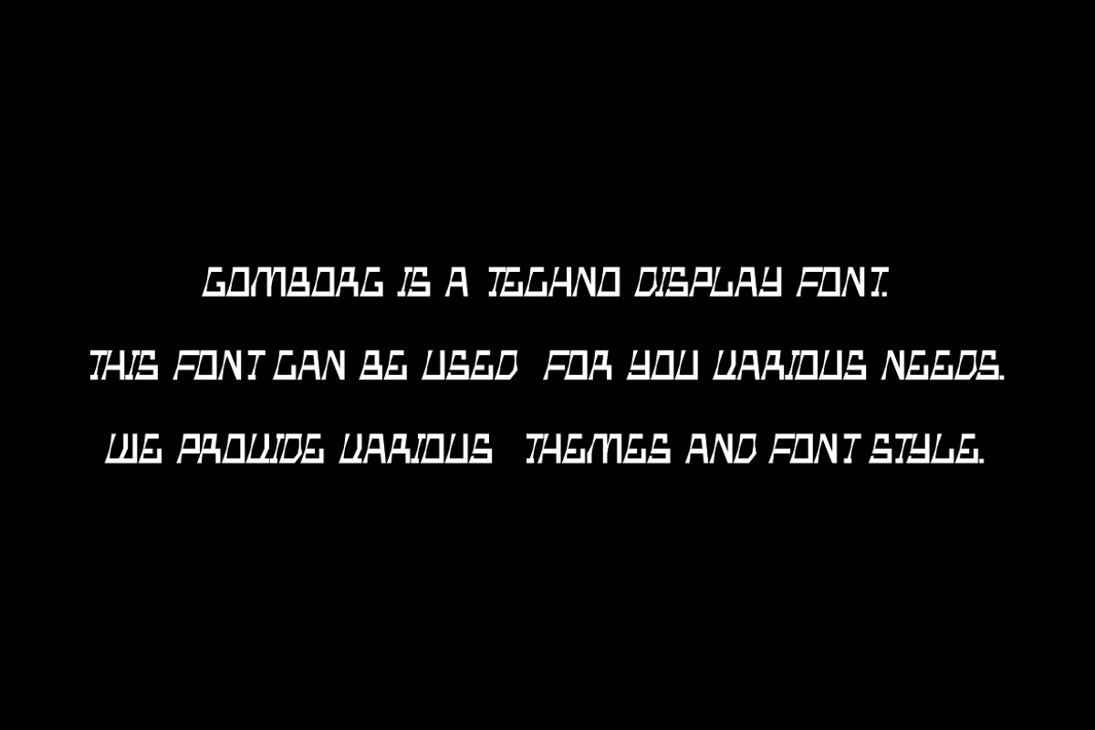 Gomborg - Techno Font, a Sans Serif Font by Iqsiart Studio (Photo 6 of 6)