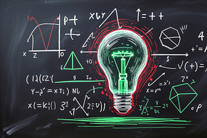 Chalk light bulb, an Illustration by wavebreak