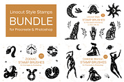 Linocut Style Stamp Brushes Bundle, a Brush Add-On by NinaFedorova (Thumbnail 1 of 7)