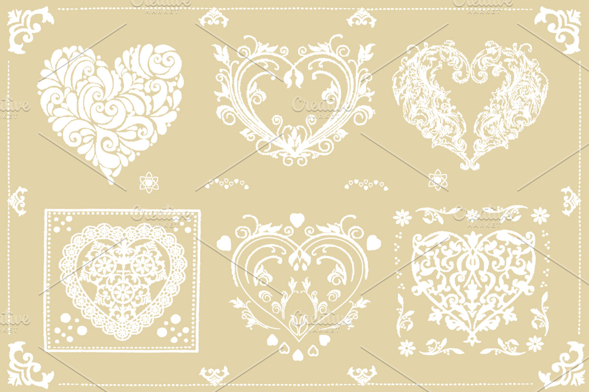 Vintage Vector Hearts, an Object Graphic by Bugcessories (Photo 2 of 3)