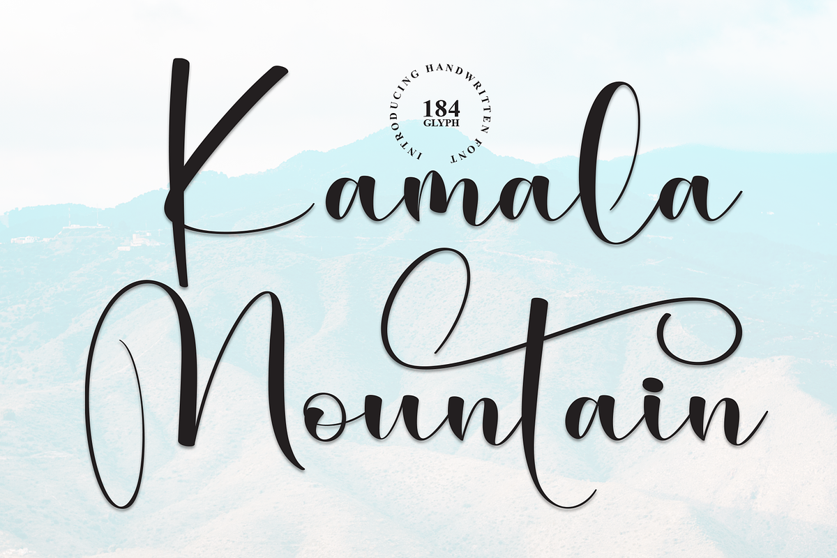 Kamala Mountain | Script Font, a Handwritten Font by Scratchones (Photo 1 of 9)