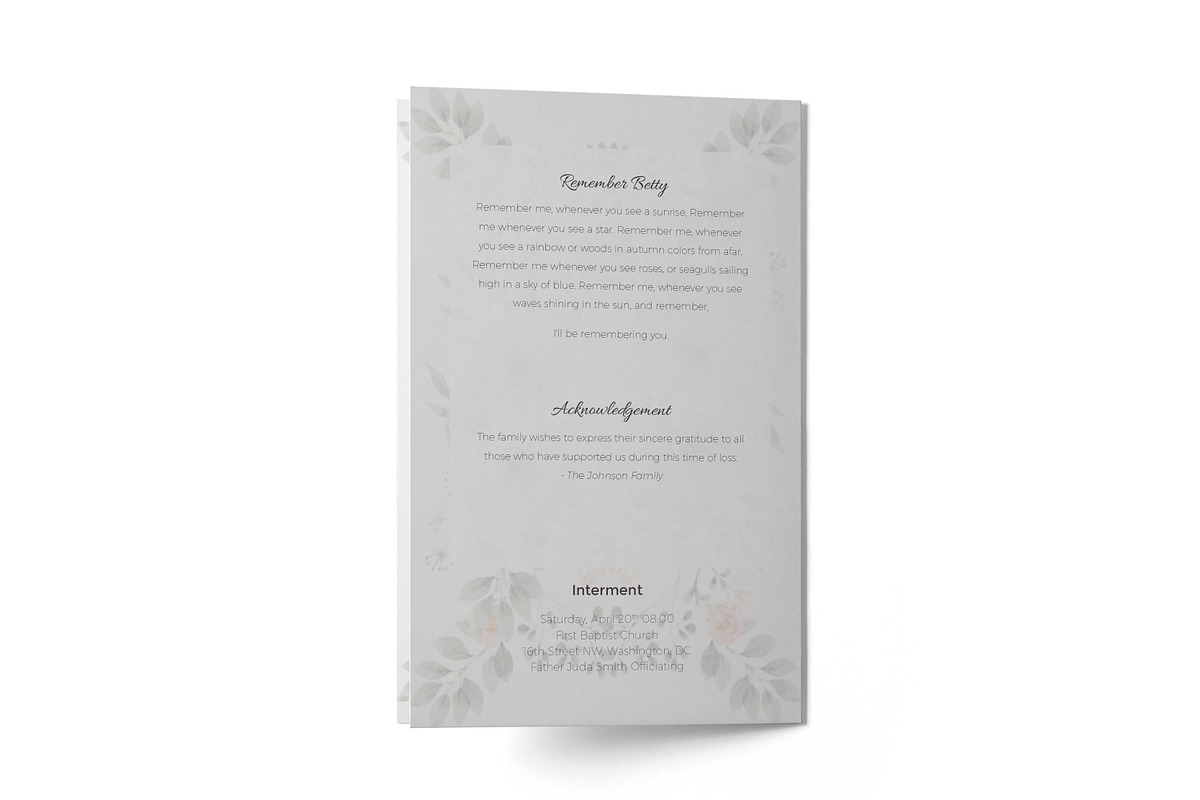 Funeral Service Program, a Brochure Template by inserenity (Photo 4 of 5)