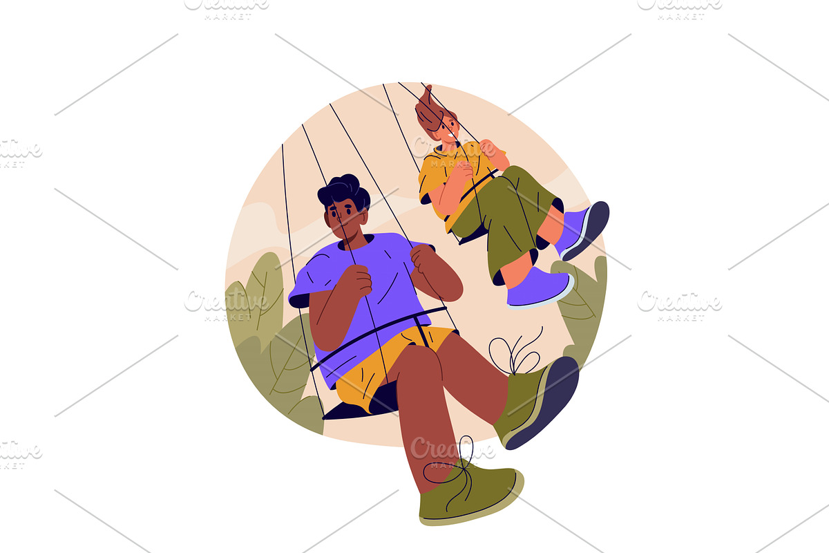 Pair at swing seesaw or people at, a Sport Illustration by Elegant Solution