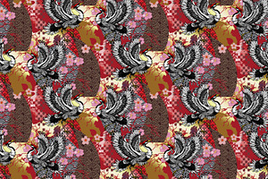 Crane. Seamless abstract pattern, a Pattern Graphic by Designs by Helen Trupak