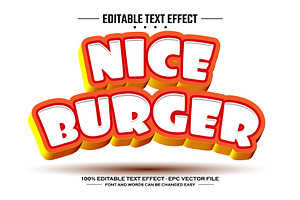 Nice burger 3D editable text effect, a Brushes & More by nicemorning