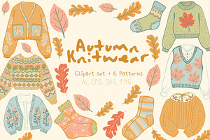 Autumn Knitwear Vector Clipart