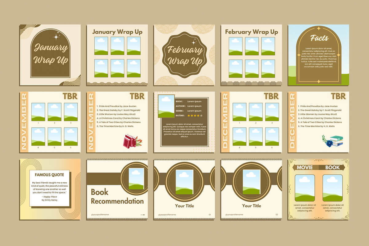 Bookstagram CANVA Instagram Template, a Social Media Template by Supriya Artwork (Photo 5 of 6)