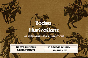 Rodeo Illustrations - Western Themed