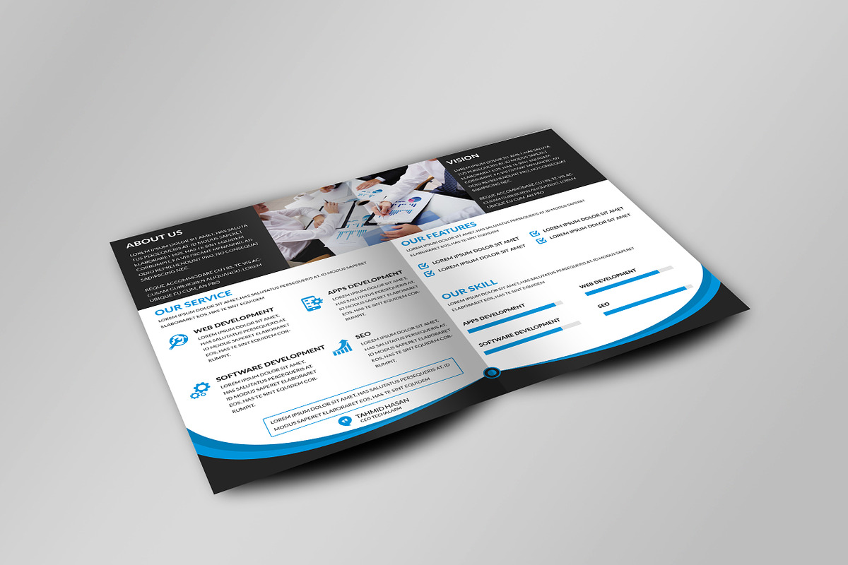 5 Clean Business Bi Fold Brochure, a Brochure Template by Imagine Design Studio (Photo 3 of 17)