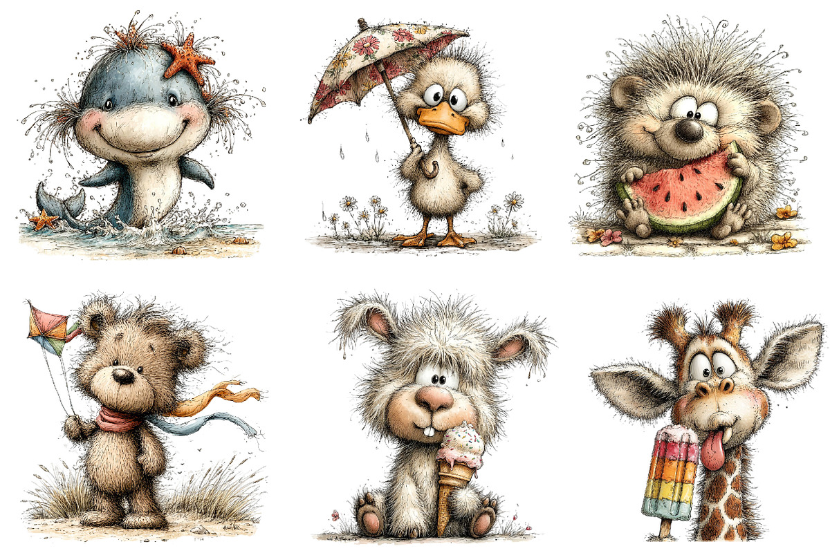 Whimsical Summer Animals Clipart, an Illustration by Dream Creation (Photo 4 of 8)