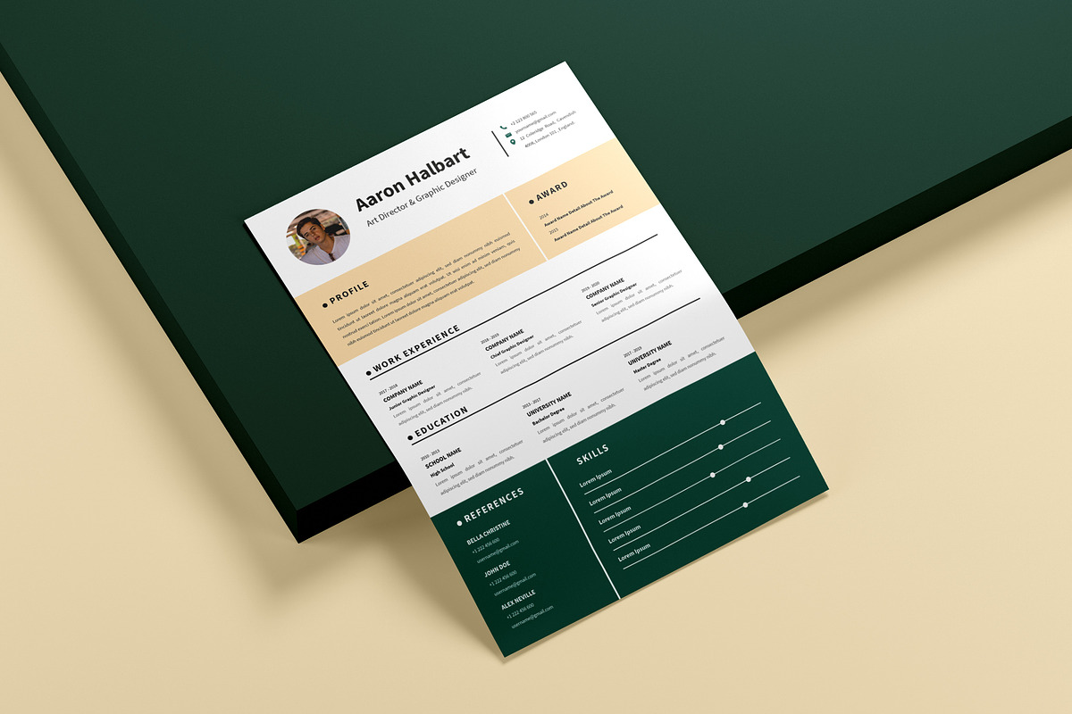 Professional - CV Template / Resume, a Resume Template by Jiwstudio (Photo 2 of 2)