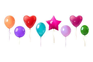 Realistic inflated balloons. 3d, an Object Illustration by Stock-Smart-Start