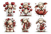 Cute spring lamb clipart, an Illustration by SinaCreation (Thumbnail 5 of 11)