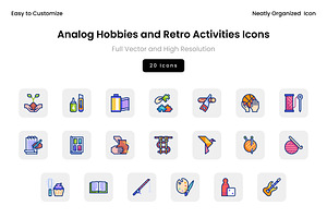 Analog Hobbies and Retro Activities, a Solid Icon by Wencory