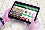 Tablet in Hand Mock Up, an iPad Mockup by Qaleb Studio (Thumbnail 3 of 11)