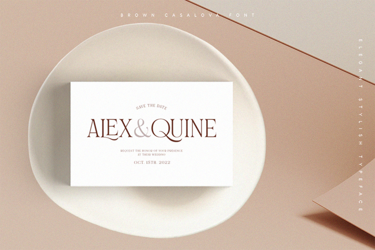 Brown Casalova | Stylish Typeface, a Serif Font by Pentagonistudio (Photo 5 of 10)