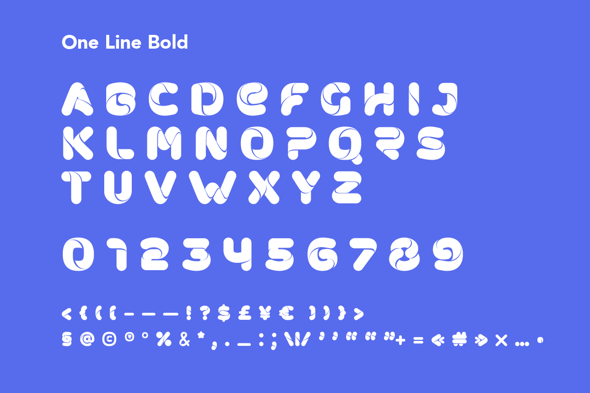 One Line Bold Colored font preview 3