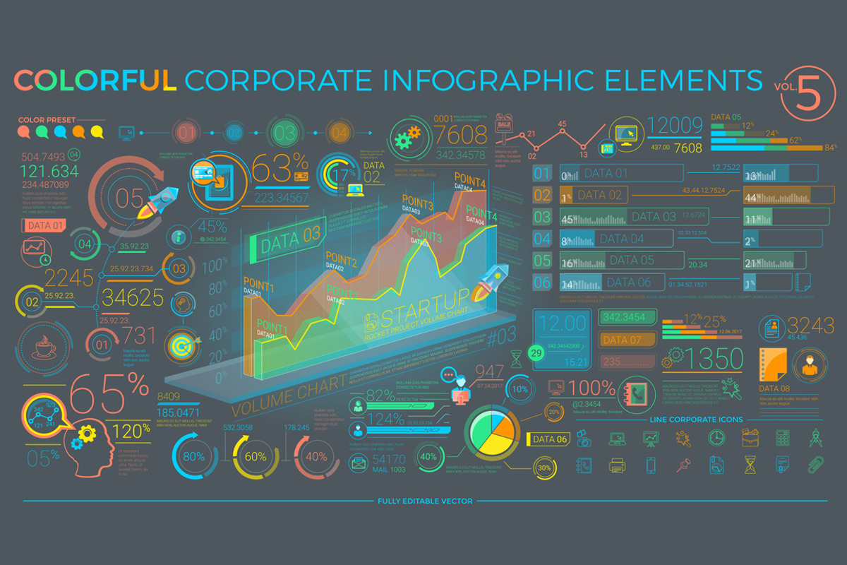 Colorful Corporate Infographics, a Finance Illustration by ConceptCafe (Photo 6 of 7)