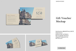 Gift Voucher Mockup, an Advertising Mockup by Bangdastudio