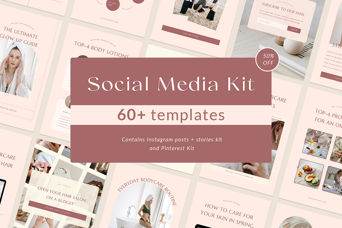 Beauty Social Media Bundle | 50% OFF, a Social Media Template by Ralony (Photo 1 of 20)