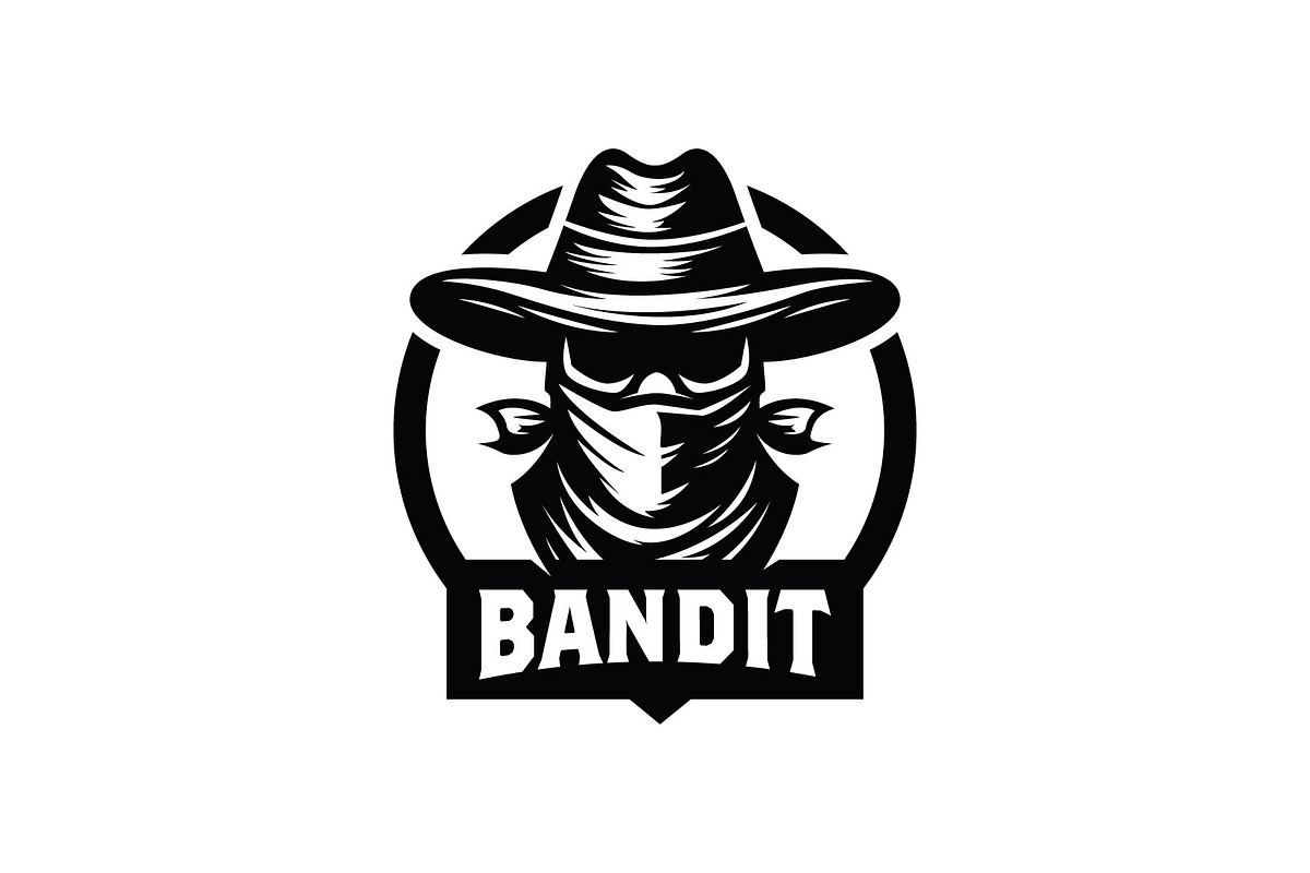 Bandit The Gangster With Scarf Logo, a Branding & Logo Template by funpixel
