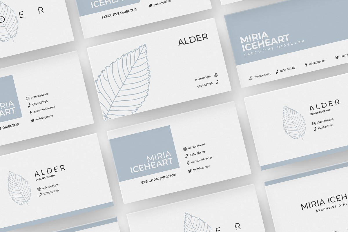Alder Business Card Templates, a Business Card Template by Studio Sumac (Photo 2 of 5)