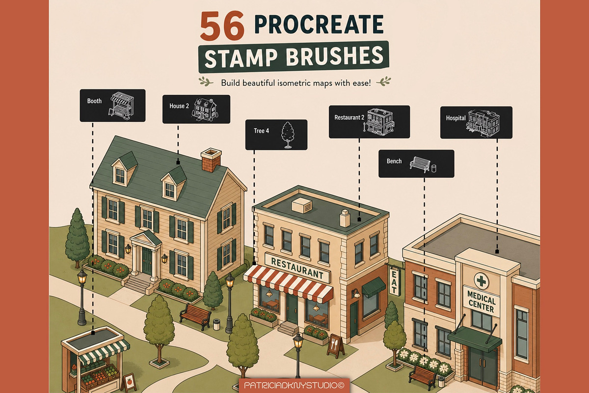 Procreate Isometric Map Creator, a Brush Add-On by PDknyStudio (Photo 8 of 9)