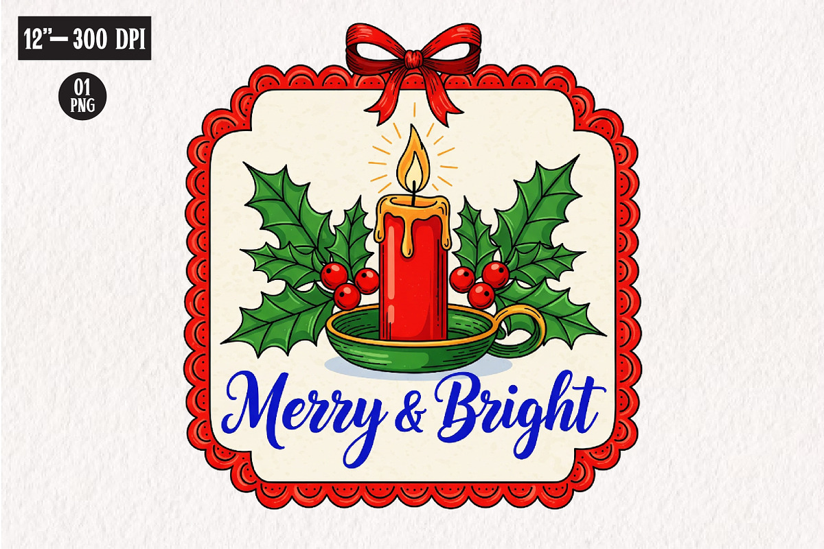 Christmas Candle Frame PNG, an Illustration by CreationArt (Photo 1 of 4)