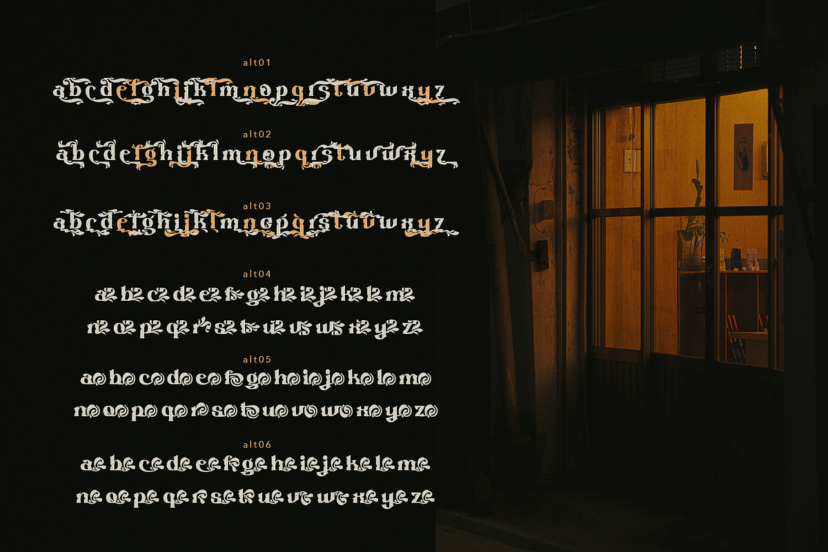 Oreyohi - Vintage Fancy Font, a Blackletter Font by madeDeduk (Photo 10 of 10)