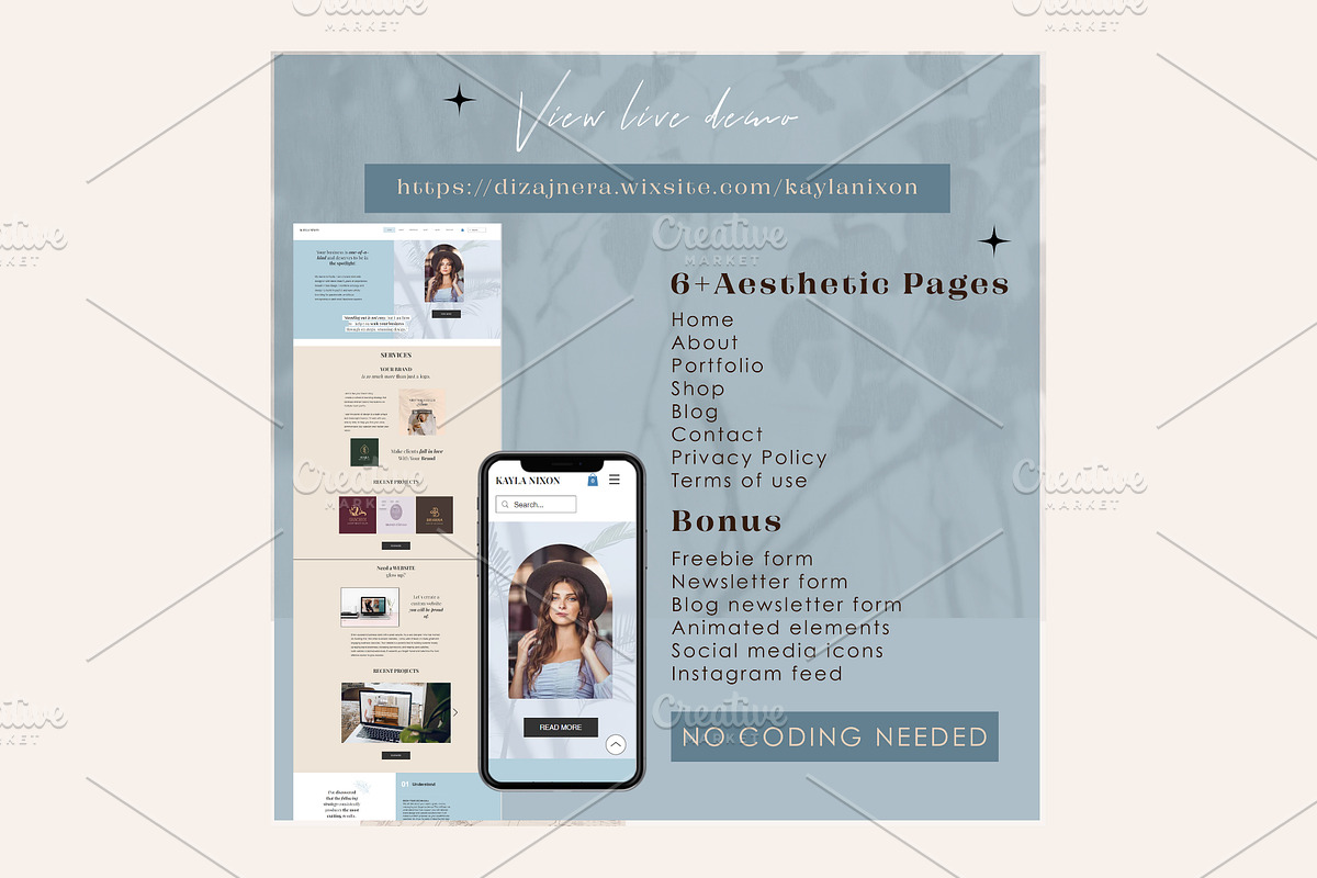 Wix Website Template Branding Studio, a Wix Template by Lovely.Dizajnera (Photo 4 of 7)