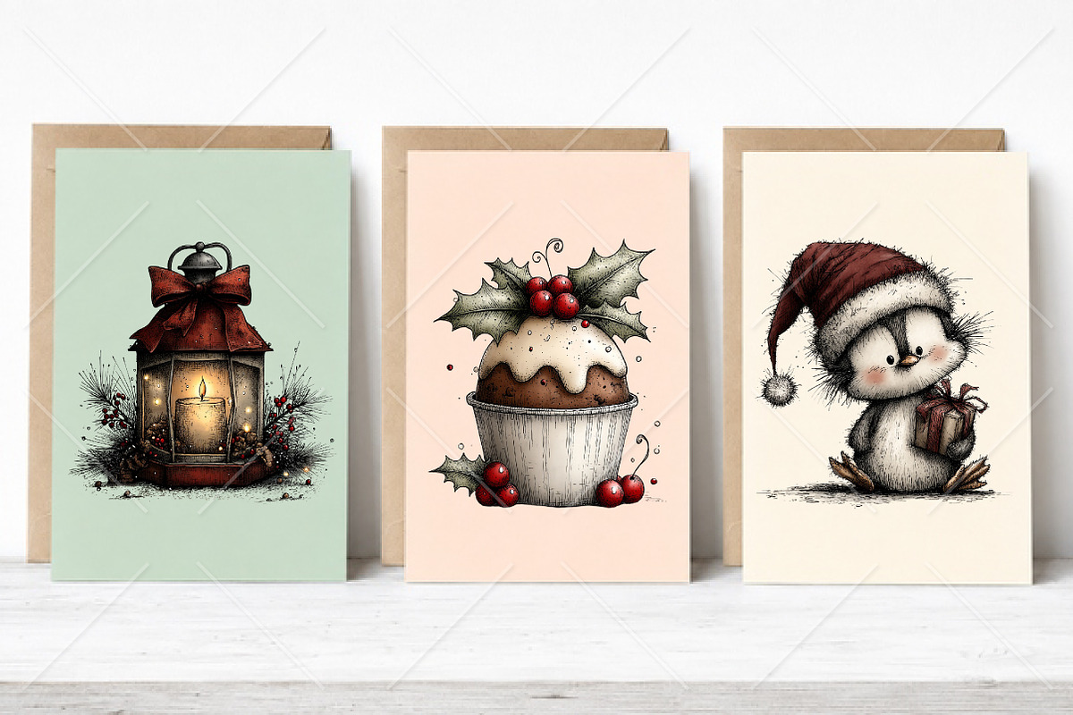 Whimsical Christmas Clipart Bundle, a Seasonal Illustration by Canvas Craft (Photo 4 of 10)