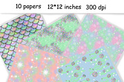 Mermaid Pattern, a Pattern Graphic by GlamArtZhanna (Thumbnail 2 of 3)